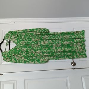 ASOS green and cream retro midi dress